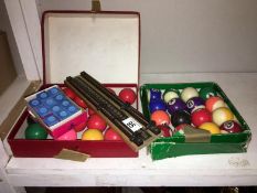A quantity of pool and snooker accessories