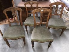 A set of 4 Edwardian dining chairs