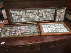 4 framed sets of repro cigarette cards