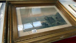 A 19th century seascape lithoprint after work by W H Vernon, image 45 x 30cm