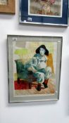 A framed and glazed lithograph print, number 1 of 6, ''Pierrot'' signed Suzi Lavinia Smith, image 44