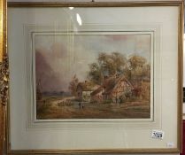 A framed and glazed watercolour ''Chiddingfold'' by E Nevil, image 37 x 27cm