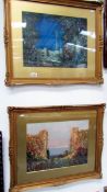 2 gilt framed and glazed prints 'A Garden of Romance', Mostyn and 'A Garden of Dreams'