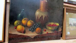 An oil on canvas still life signed Huit