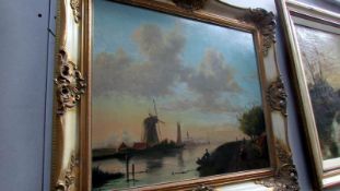 A gilt framed 20th century Dutch oil on board signed J Beekhout, image 49 x 59cm