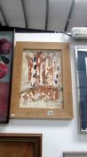 A 20th century abstract palette oil painting signed but indistinct, image 46 x 31.5cm