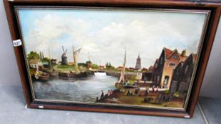 A large oil painting signed G Knight