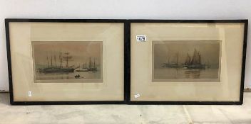 A fine pair of framed and glazed artist's proofs 'Morning Mist Brixham' and 'Evening Glow