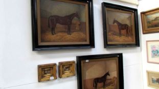 3 oil on canvas horse pictures including 'Stanstead' and 'Chocolate Bos' signed W A Clark, 1923 (