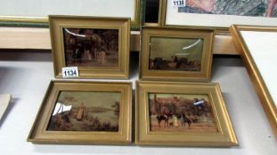 A set of 4 framed Victorian Christolians