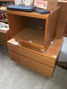 Teak 2-drawer unit and one other
