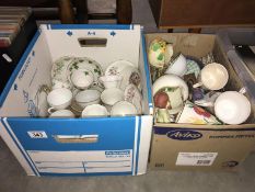 2 boxes of china and pottery