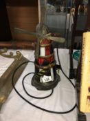 A Tiffany style lamp as a lighthouse