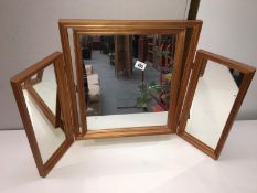 Pine-framed triple-mirror