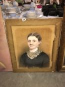 A Victorian mixed media portrait painting signed and dated 1879