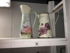 2 shabby chic style jugs