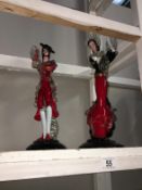 A pair of Murano glass dancers