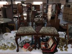 A pair of 1930's mahogany dining chairs