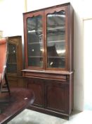 Victorian mahogany glazed-top bookcase