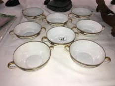 A set of 8 art deco style soup bowls, marked Epiag