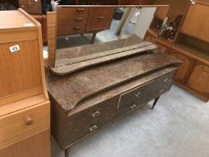 1950s Mirror-back walnut-effect sideboard