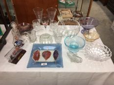 A quantity of mixed glassware including carnival glass, ships in bottles etc.