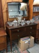 An inlaid mahogany dressing table