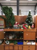 A large quantity of Christmas decorations