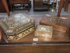 3 good inlaid boxes