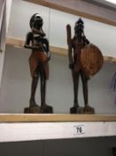 A pair of carved African figures