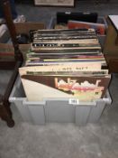 A box of LPs including Led Zeppelin