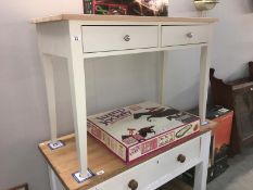 A 2 drawer pine desk