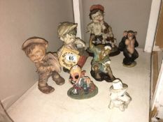 A quantity of assorted figures including Gullivers World