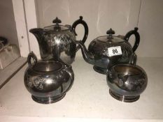 A 4 piece silver plated tea set