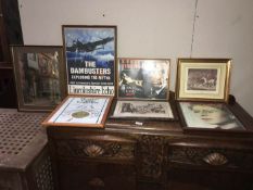 A quantity of framed pictures