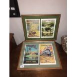 2 framed and glazed railway poster prints
