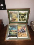 2 framed and glazed railway poster prints