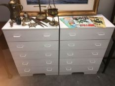 2 five drawer chests of drawers