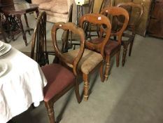 4 Victorian balloon back chairs