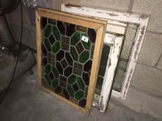 A quantity of leaded glass windows