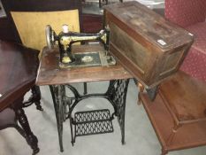A Singer sewing machine on table