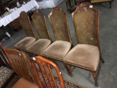 A set of 4 bergere backed dining chairs