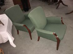 2 green Parker Knoll bedside chairs