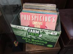 A quantity of LP records including Phil Spectres Christmas Album