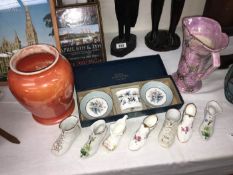 A mixed lot of china including Royal Worcester trio