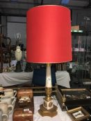 A gilded ormulu table lamp