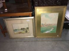 2 framed watercolours,