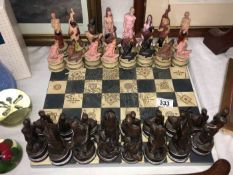 An erotic chess set