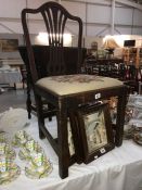 A mahogany chair with woolwork pattern seat