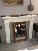 A white fire surround